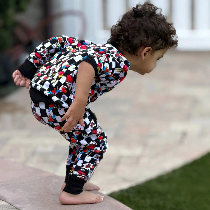 Electric Heart Bamboo Jogger Set for Kids | Sensory - Friendly Sleepwear | Nik&DELLE - Nik&DELLE