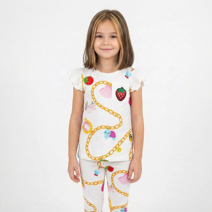 Little Charmer Bamboo Two - Piece Pajama Set in Pale Yellow | Nik and DELLE - Nik and DELLE