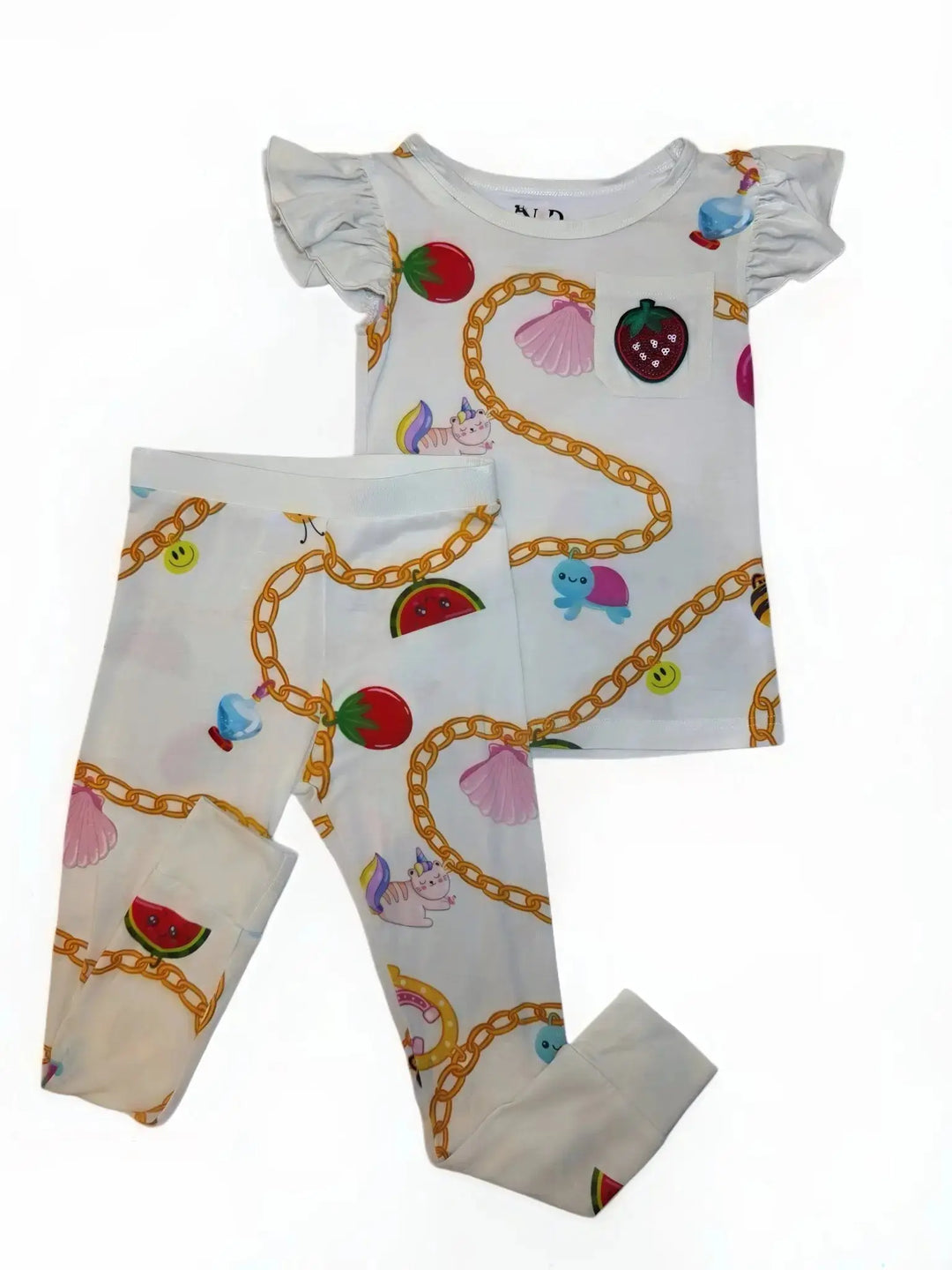 Little Charmer Bamboo Two - Piece Pajama Set in Pale Yellow | Nik and DELLE - Nik and DELLE