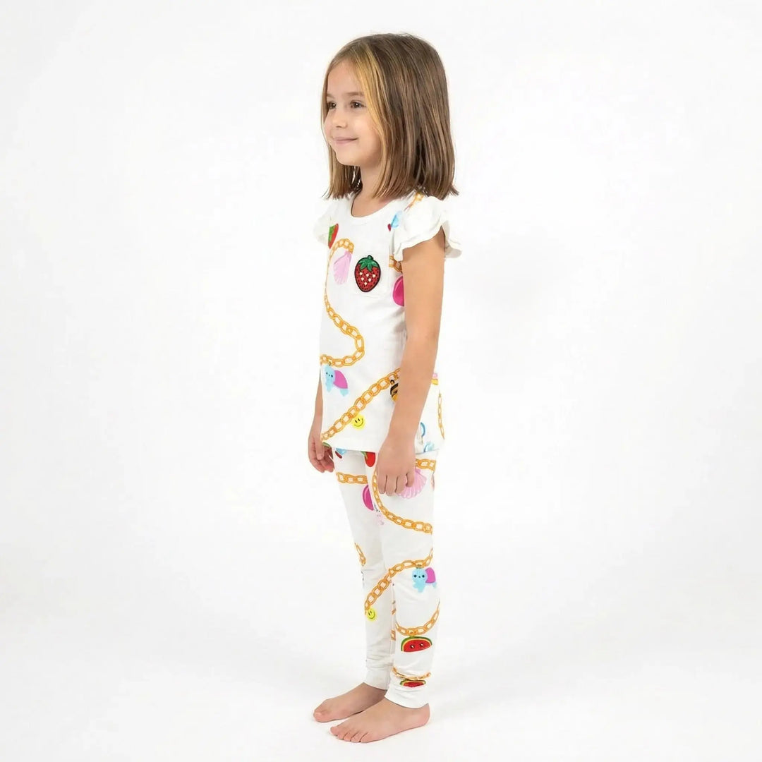 Little Charmer Bamboo Two - Piece Pajama Set in Pale Yellow | Nik and DELLE - Nik and DELLE
