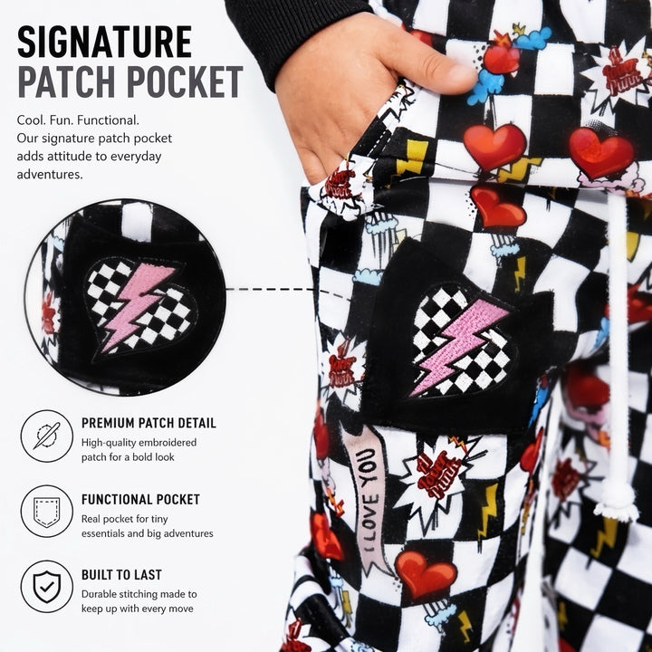 Electric Heart Bamboo Jogger Set for Kids | Sensory-Friendly Lounge Set | Nik&DELLE