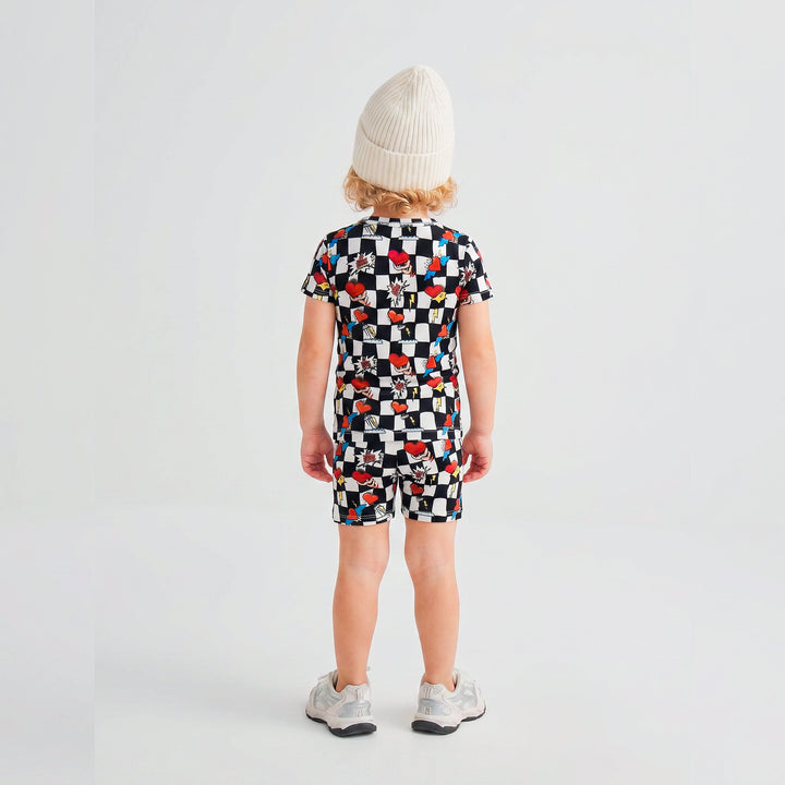 Electric Heart bamboo pajama short set for toddlers – Nik&DELLE