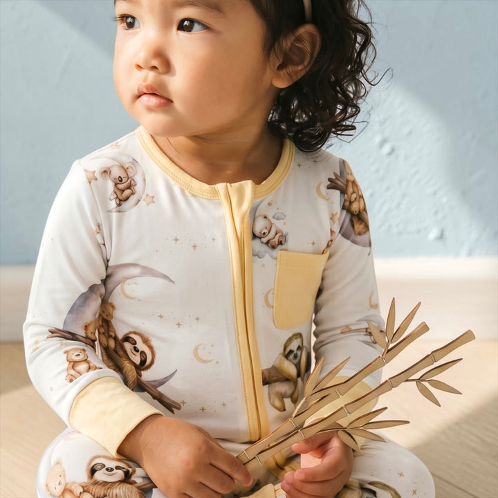 Snoozy Sloth Convertible Bamboo Zipper Pajama