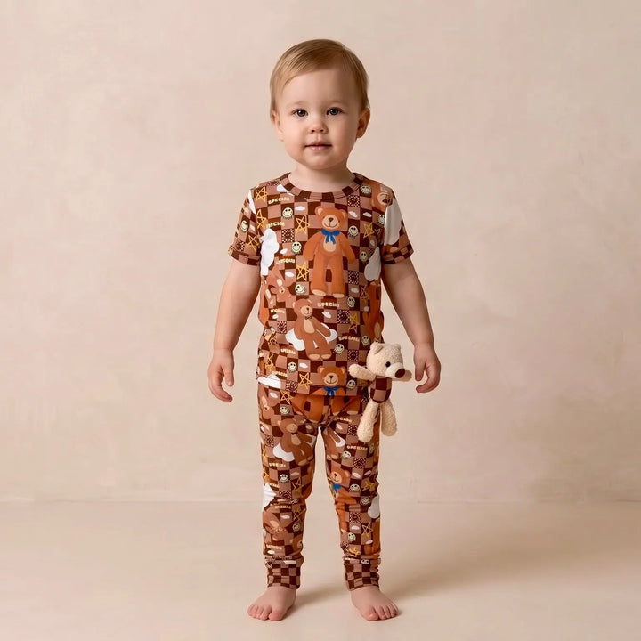 Stitched Teddy Bear Bamboo Pajama Set
– Nik&DELLE Nik&DELLE
