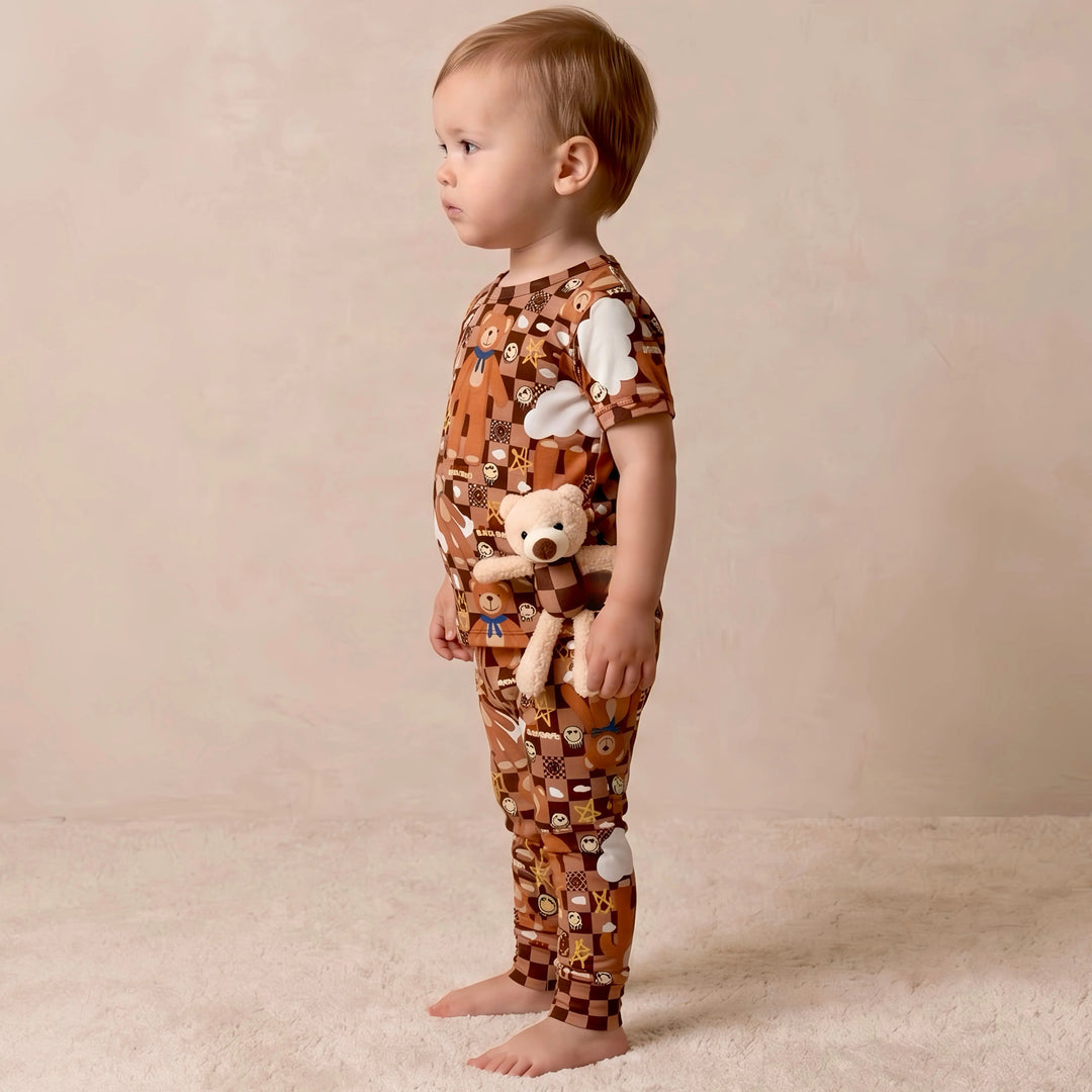 Stitched Teddy Bear Bamboo Pajama Set
– Nik&DELLE Nik&DELLE