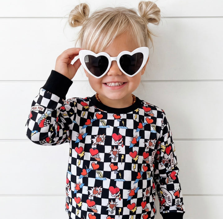 Electric Heart Bamboo Jogger Set for Kids | Sensory-Friendly Lounge Set | Nik&DELLE