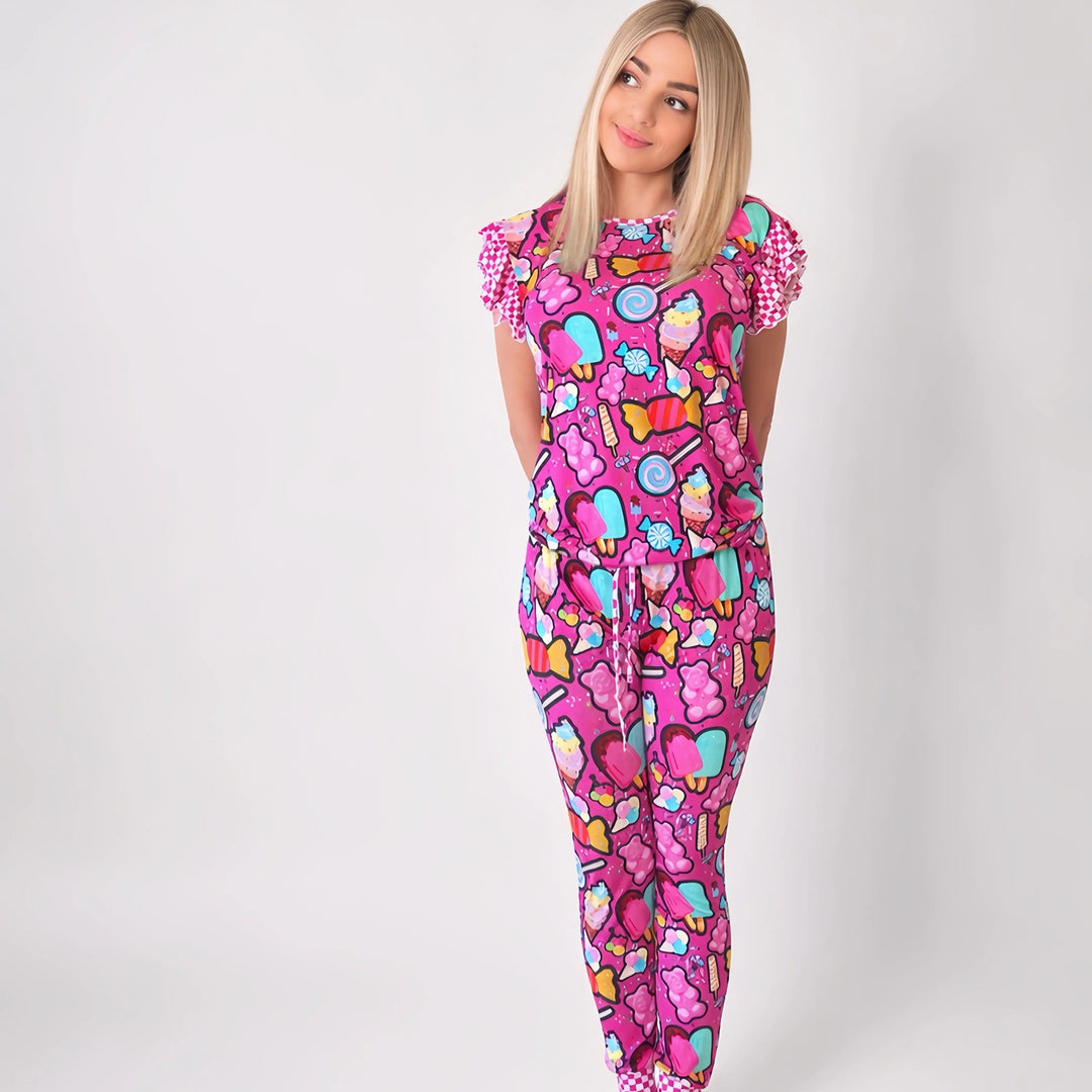 Candy shop
Women’s Ruffle Top Two Piece Set Nik and DELLE