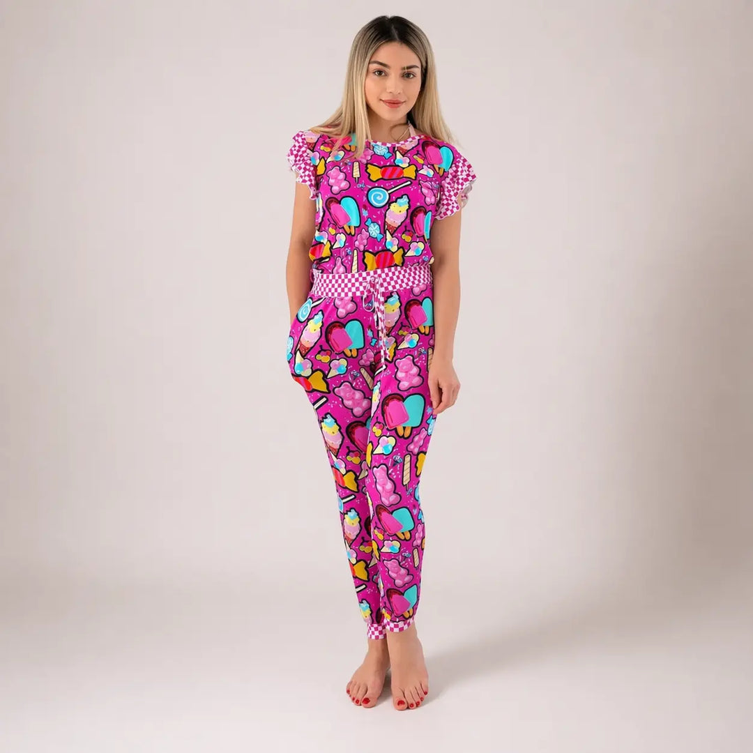 Candy shop
Women’s Ruffle Top Two Piece Set Nik and DELLE