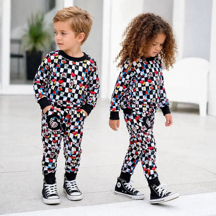 Electric Heart Bamboo Jogger Set for Kids | Sensory-Friendly Sleepwear | Nik&DELLE Nik and DELLE