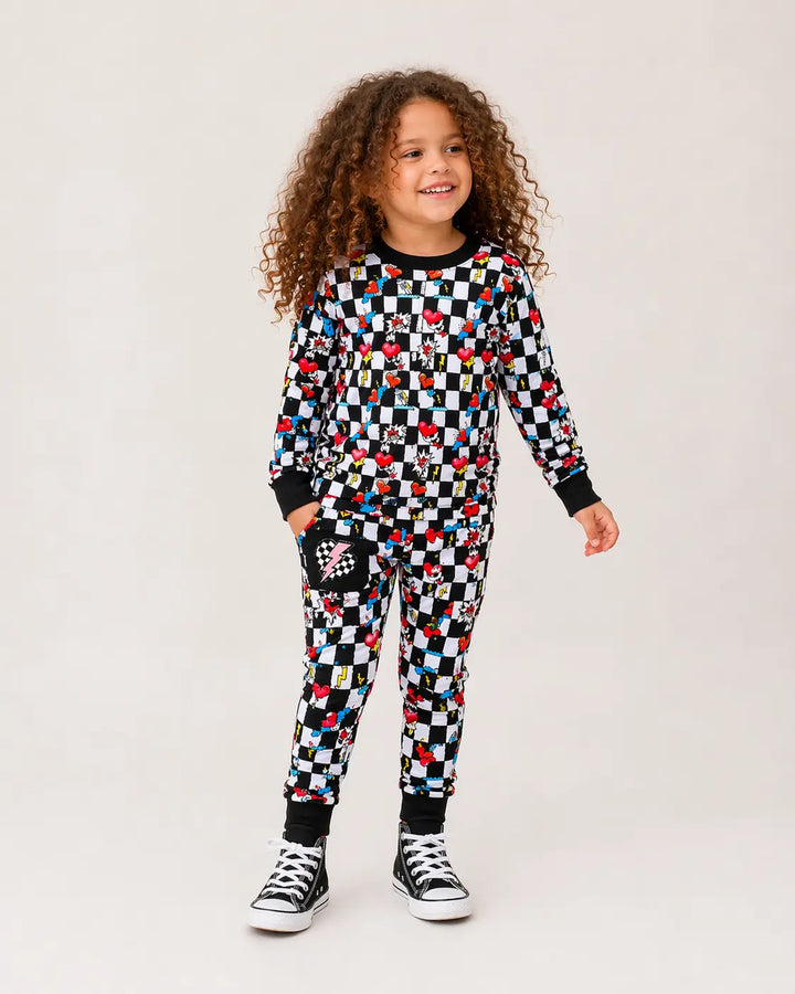 Electric Heart Bamboo Jogger Set for Kids | Sensory-Friendly Sleepwear | Nik&DELLE Nik and DELLE