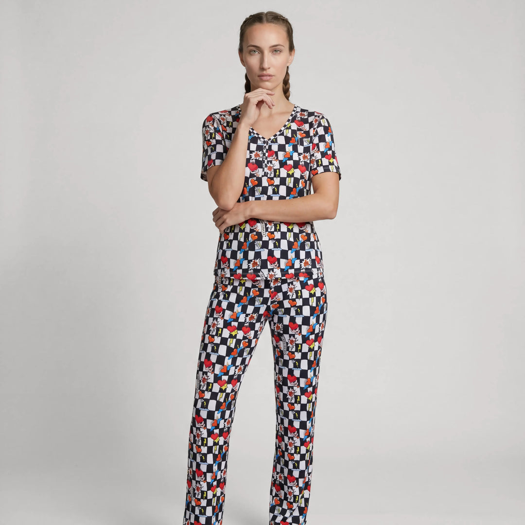 Electric Heart Women's Short Sleeve Two Piece Set Nik&DELLE
