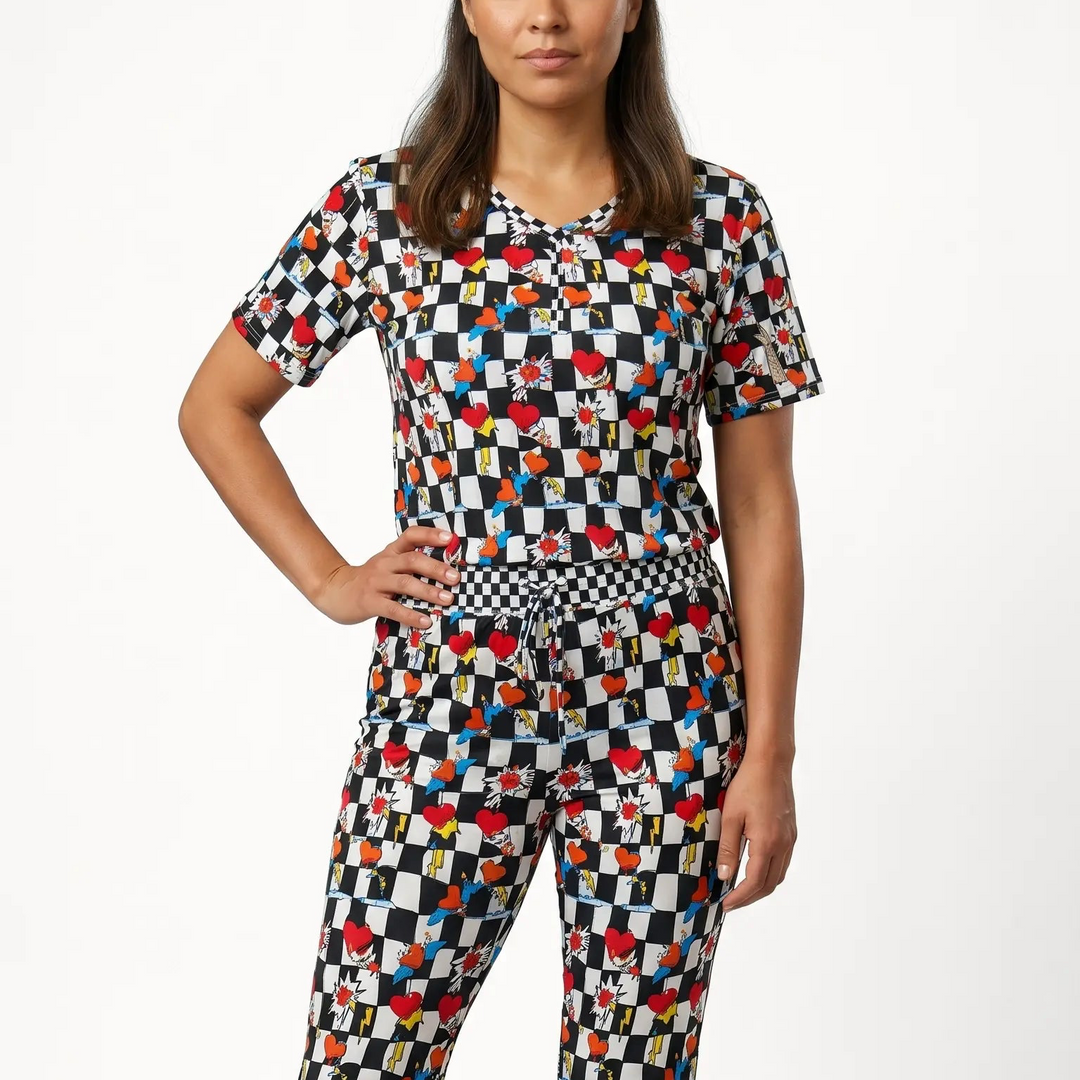 Electric Heart Women's Short Sleeve Two Piece Set Nik&DELLE