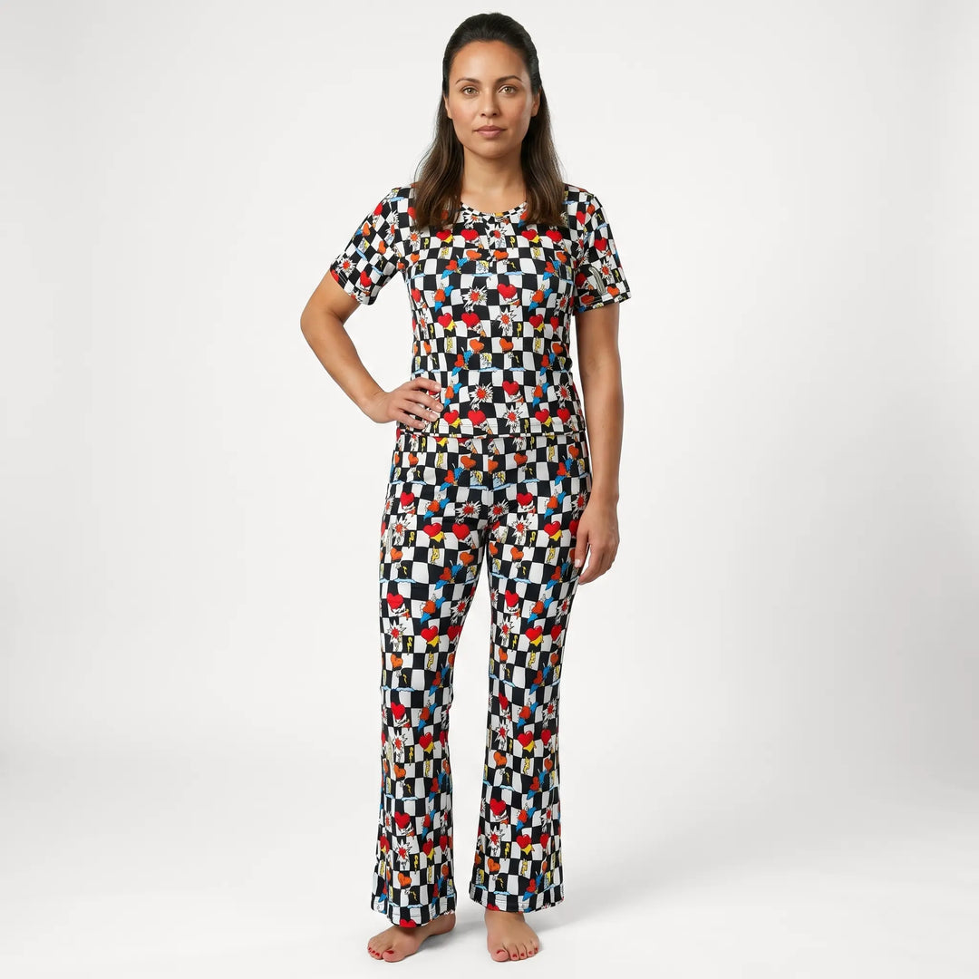 Electric Heart Women's Short Sleeve Two Piece Set Nik&DELLE