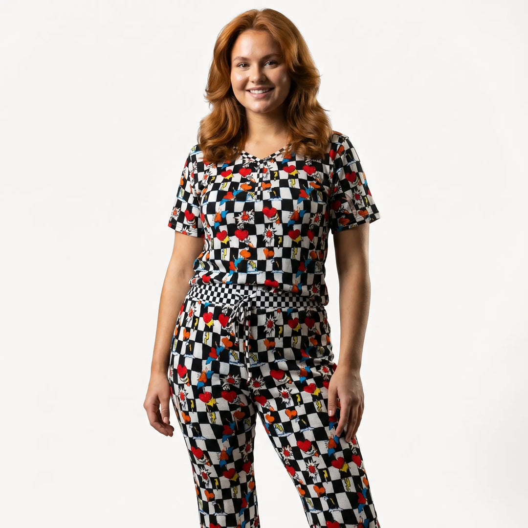 Electric Heart Women's Short Sleeve Two Piece Set Nik&DELLE
