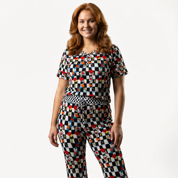 Electric Heart Women's Short Sleeve Two Piece Set Nik&DELLE