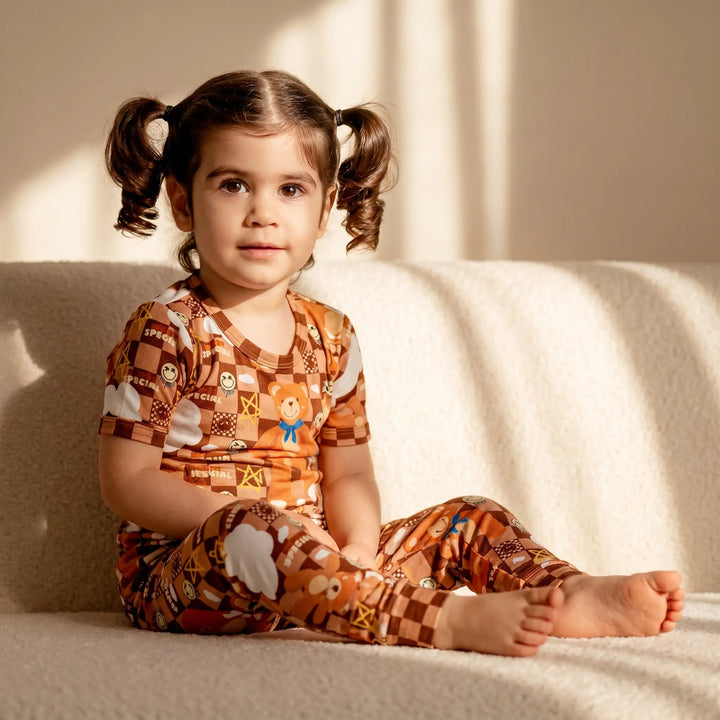 Stitched Teddy Bear Bamboo Pajama Set
– Nik&DELLE Nik&DELLE