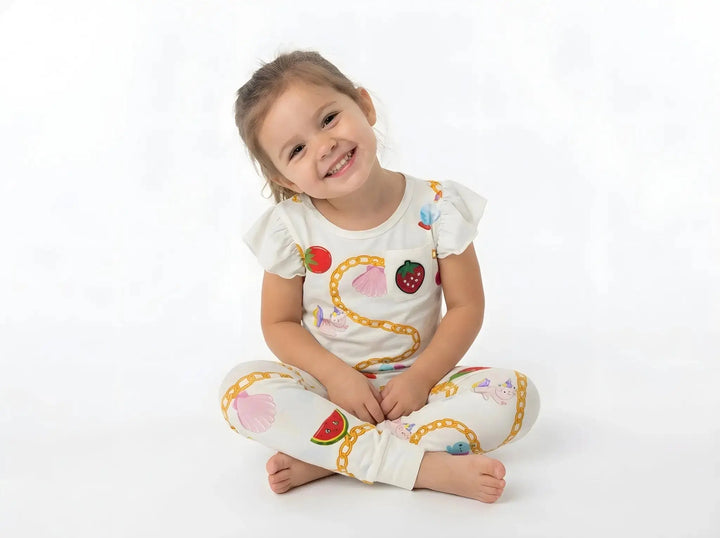 Little Charmer Bamboo Two - Piece Pajama Set in Pale Yellow | Nik and DELLE - Nik and DELLE