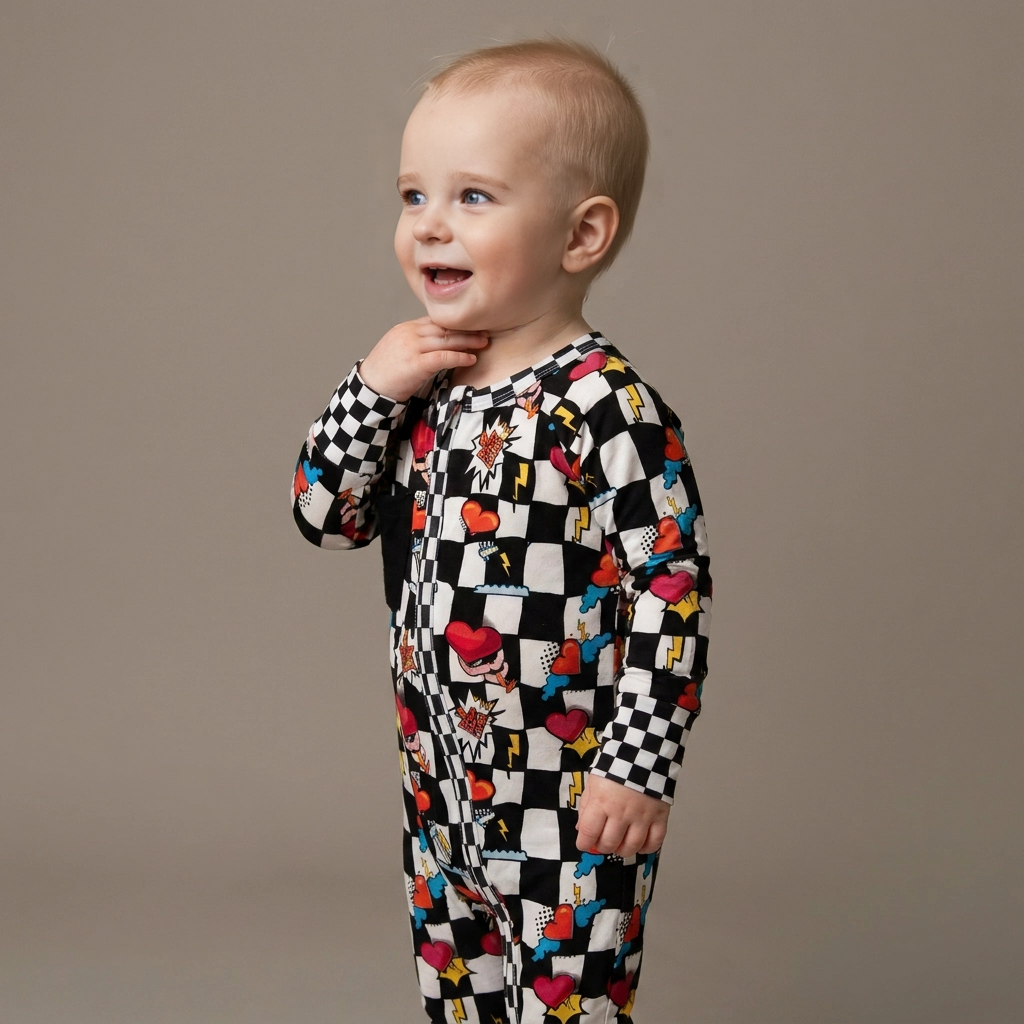 Bamboo Convertible Romper with Removable Heart Patch | Baby & Toddler Pajamas