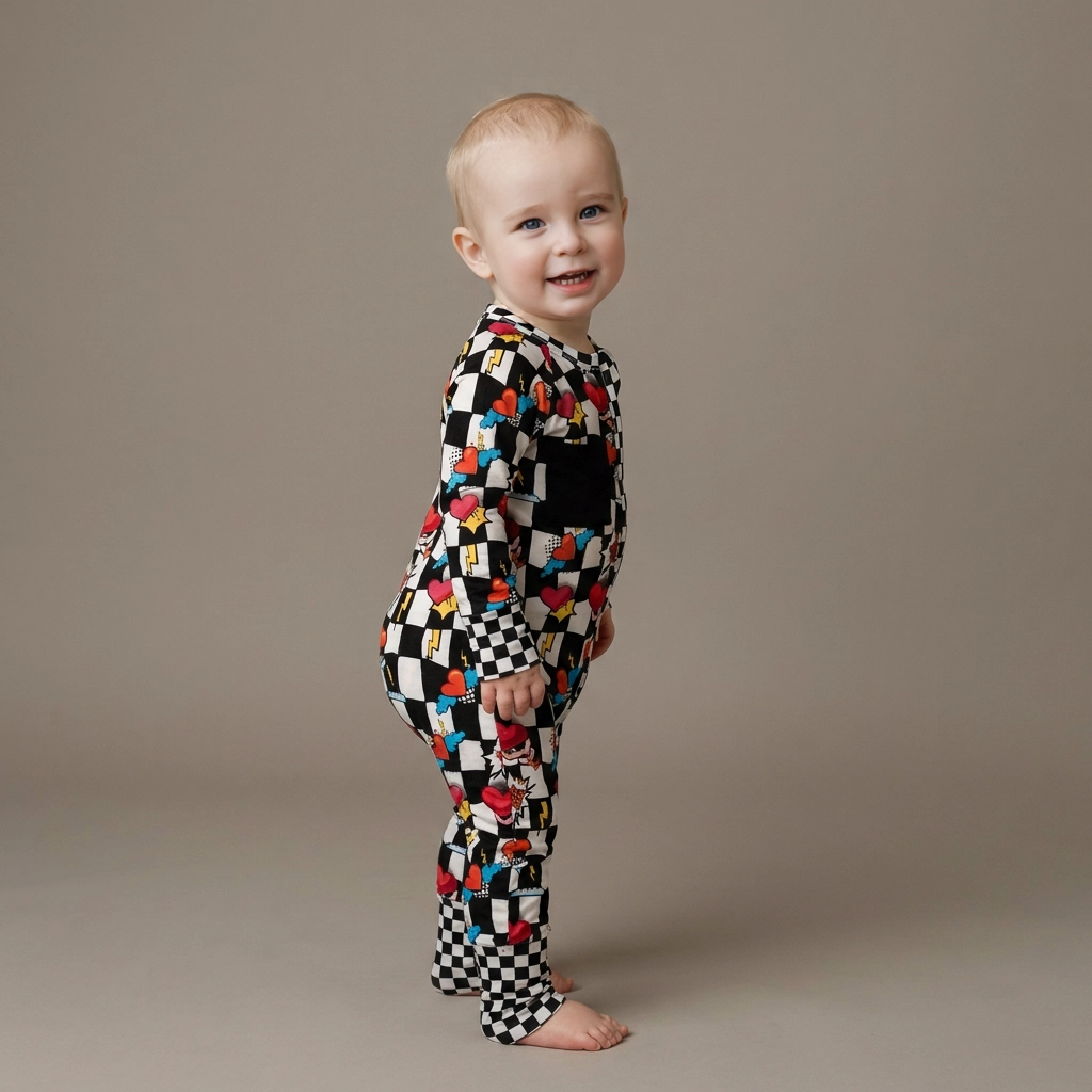 Bamboo Convertible Romper with Removable Heart Patch | Baby & Toddler Pajamas