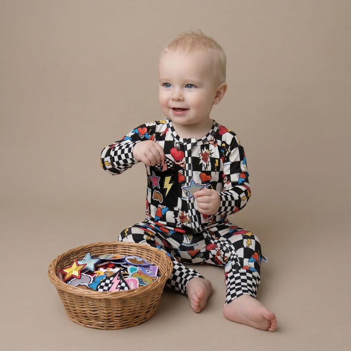 Bamboo Convertible Romper with Removable Heart Patch | Baby & Toddler Pajamas