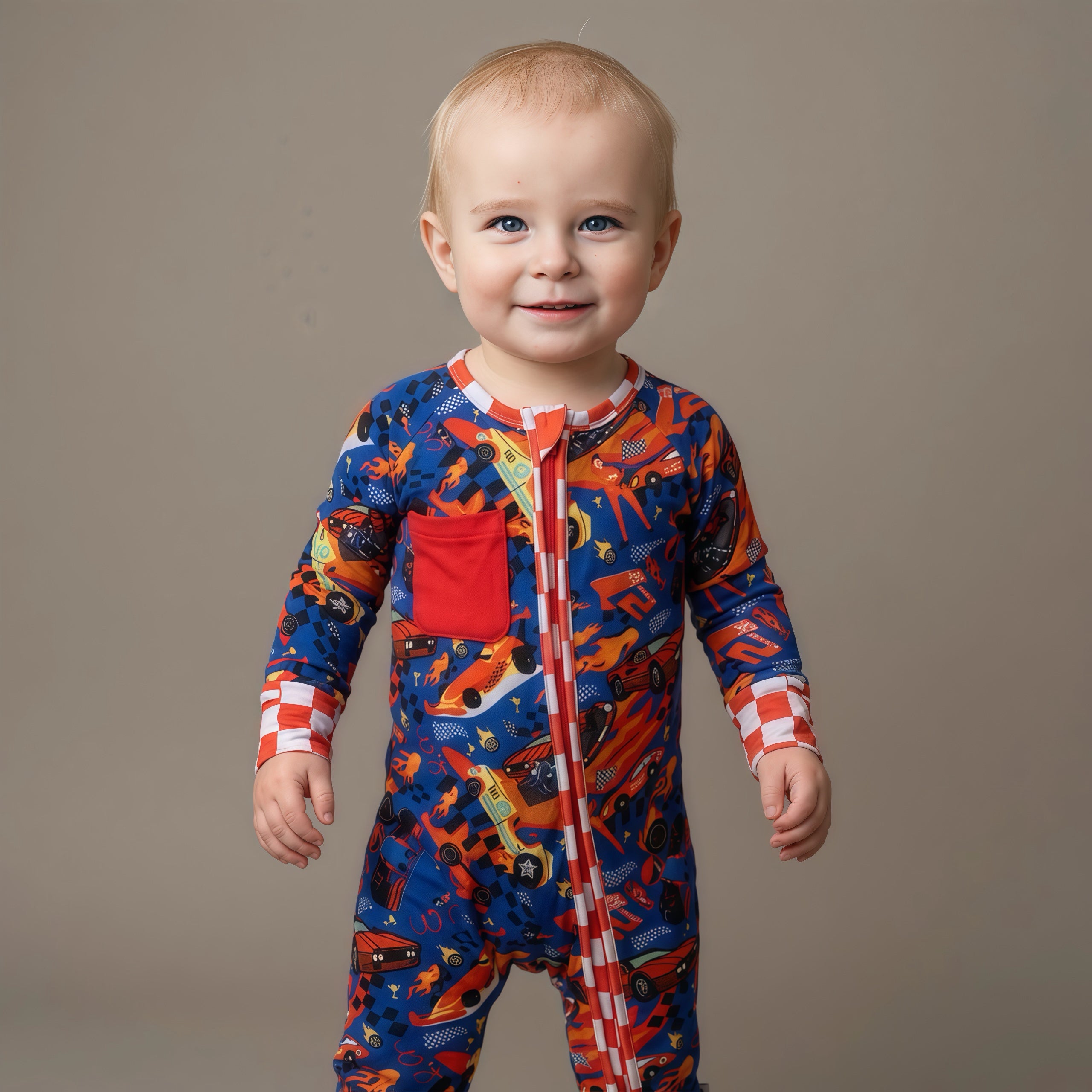 【ちょこ】ameri vintage RACETOPSET ROMPERS Pre Order Bamboo Zip Romper for Little Racers - Soft Style – Nik&DELLE