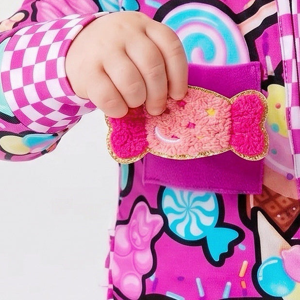 Candy Shop Bamboo Convertible Ruffle Romper | Baby Bamboo Pajamas