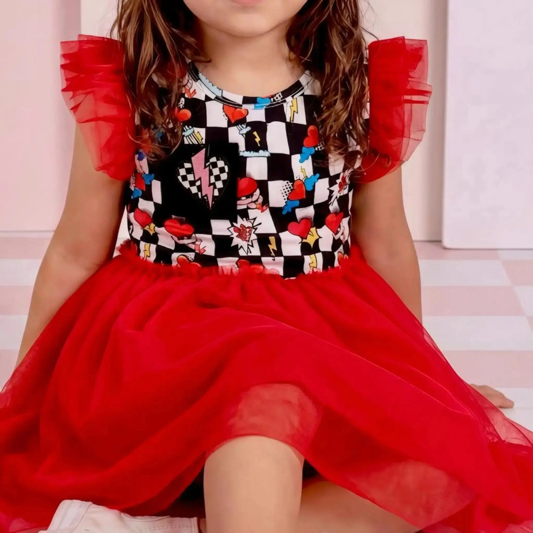 Electric Heart Tulle Bamboo Dress | Nik&DELLE - Nik&DELLE