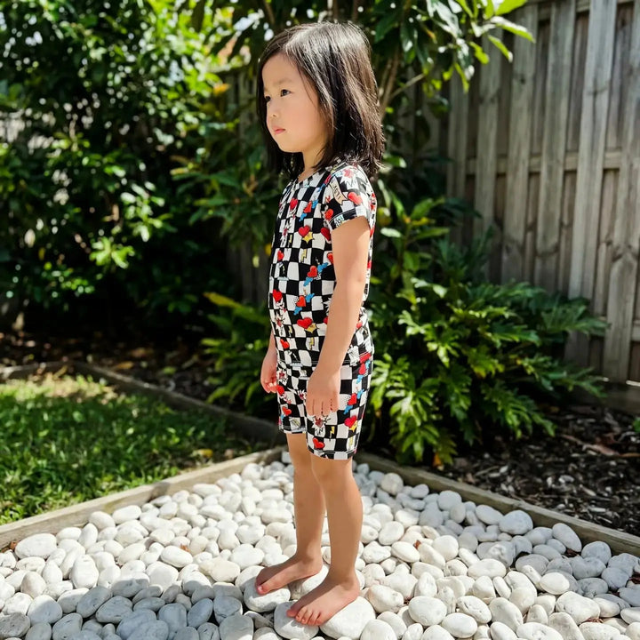 Electric Heart Bamboo Pajama Short Set | Nik and DELLE - Nik&DELLE