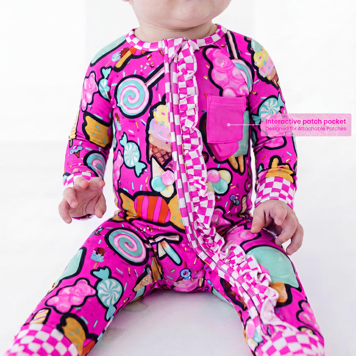 Candy Shop bamboo convertible ruffle romper for babies – Nik&DELLE