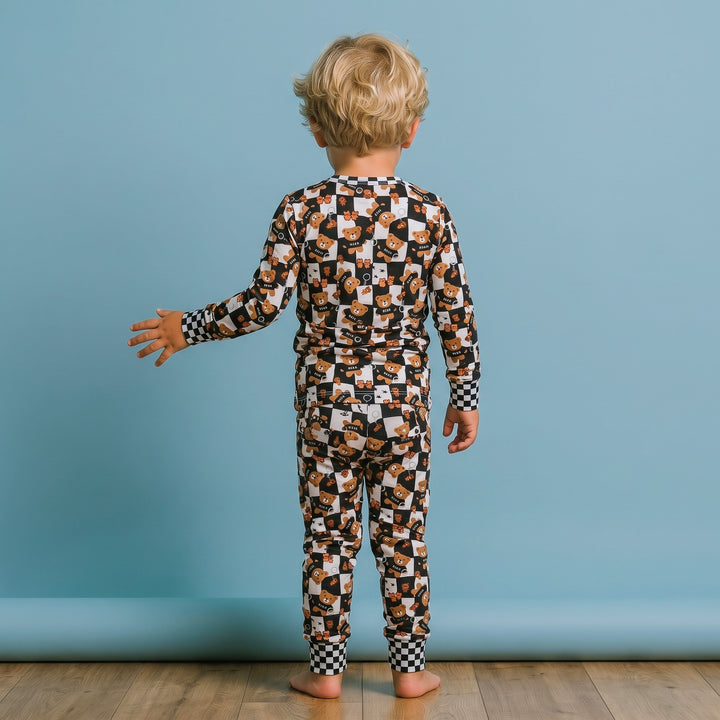 My Dear Teddy Toddler Bamboo Pajamas with Removable Teddy Patch