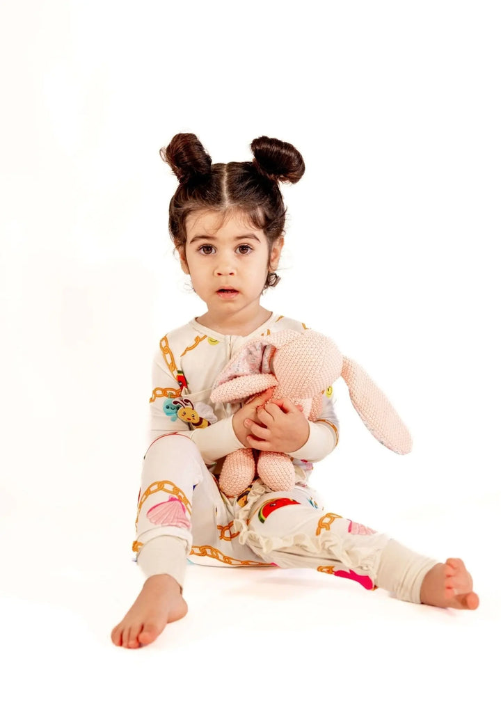 Ruffle Convertible Baby Romper in Bamboo | Little Charmer - Nik and DELLE