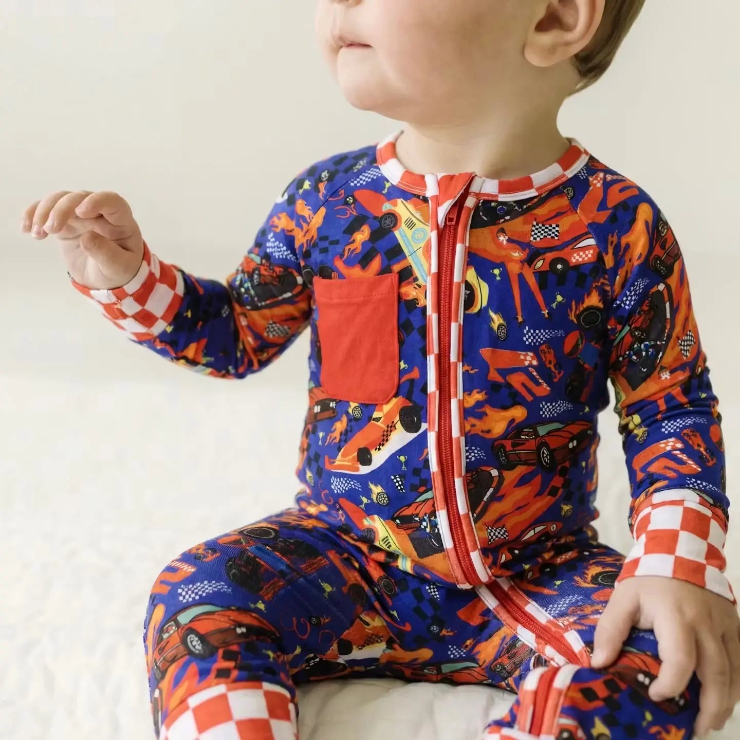 Pre Order Bamboo Zip Romper for Little Racers - Soft Style – Nik&DELLE