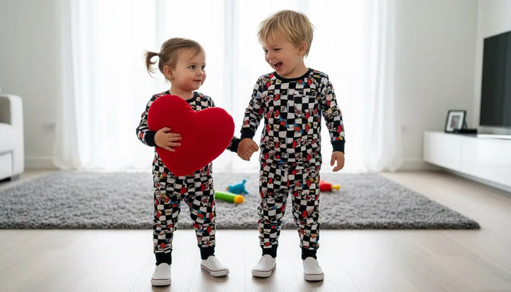 Bamboo Pajama Two Piece Set | Electric Heart - Nik and DELLE
