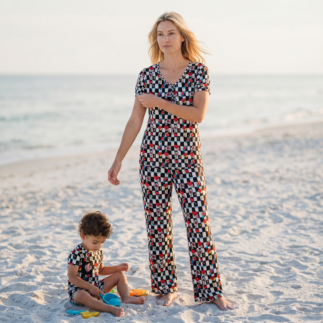 Electric Heart women's bamboo short sleeve pajama set – Nik&DELLE