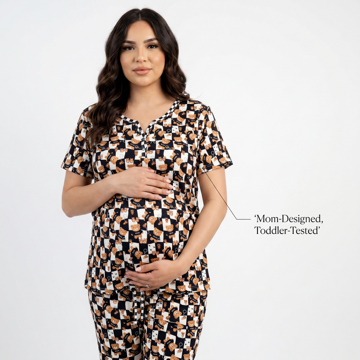 My Dear Teddy Women bamboo pajama set | Matching Pajamas | Nik&DELLE